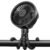Mini Portable Handheld Fan USB Rechargeable Battery Operated, Stroller Fan with Flexible Tripod Clip on for Baby (Jet Black)