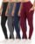 YOUNGCHARM 4 Pack Leggings with Pockets for Women,High Waist Tummy Control Workout Yoga Pants