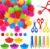 85 Pcs Sensory Bin Filler Kit with Tools Fine Motor Skills Set Counting Sorting Training Set with 72 Hedge Balls 5 Tweezers 3 Scissors Clips 5 Cups Learning Activities for Home School