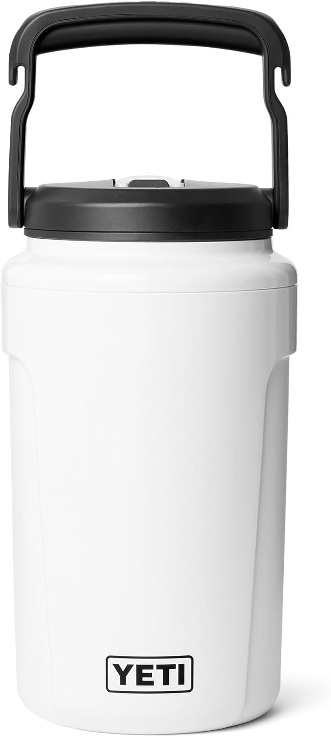 YETI Silo Half Gallon Insulated Straw Cap Water Jug – Leakproof, Lightweight Sports Bottle with Fence Hook Handle – Keeps Drinks Ice-Cold – Ideal for Gym, Sports & Tournaments, White