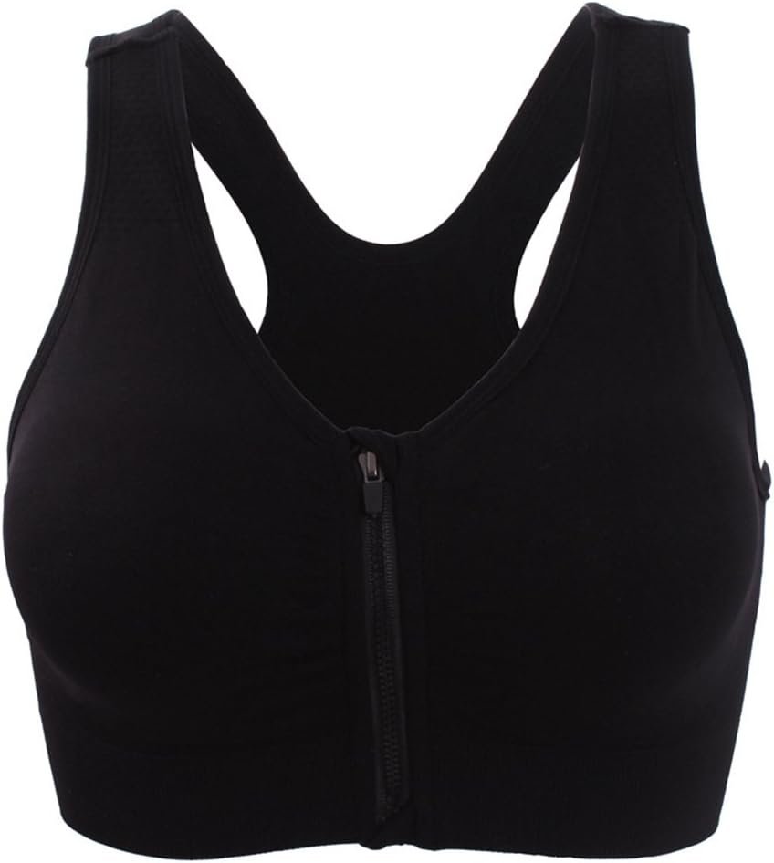 Hiking Gril Women’s Zip Front Sports Bra Wireless Post-Surgery Yoga Bras