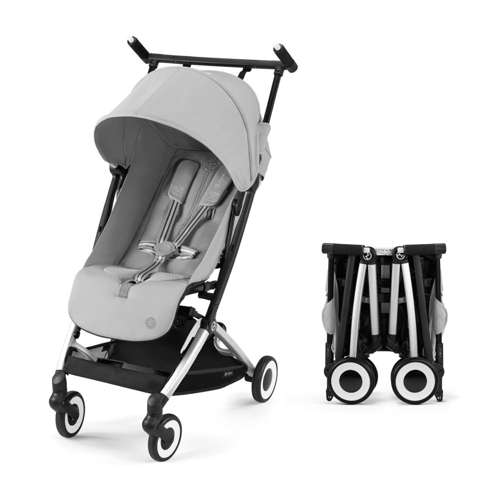 Cybex Libelle 2 Travel pockit Baby Stroller – Lightweight Carry-On Travel Stroller for Airplane with One-Hand Recline, Compatible with CYBEX Car Seats, Fog Grey