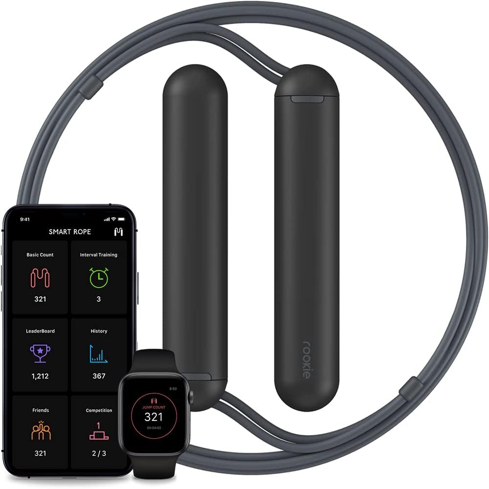 Tangram Smart Rope Rookie – Smart Jump Rope with Counter & App, Bluetooth Fitness Tracker, Adjustable Jump Rope for Weight Loss, Cardio, HIIT & Home Workouts
