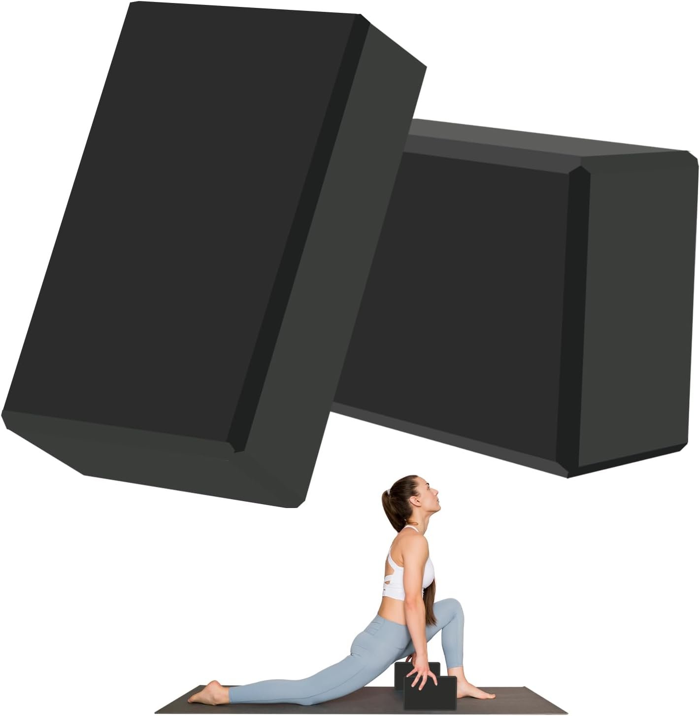 9″x6″x3″ Yoga Blocks, Soft Non-Slip Surface Premium Foam Blocks, Supportive, Lightweight, Odor Resistant, Yoga Accessories for Pilates Meditation General Fitness Stretching Toning