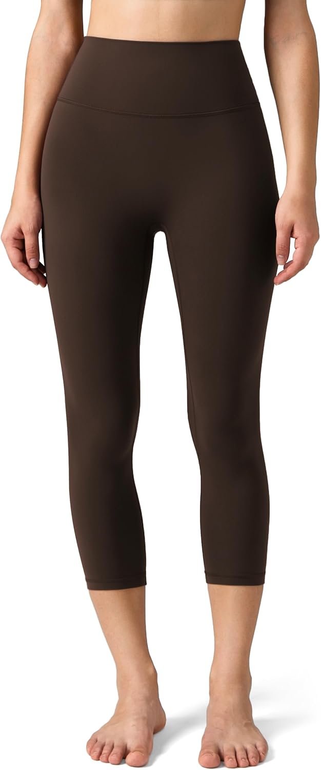 Colorfulkoala Dreamlux No Front Seam Leggings for Women High Waisted Capris 21″ Inseam Yoga Pants