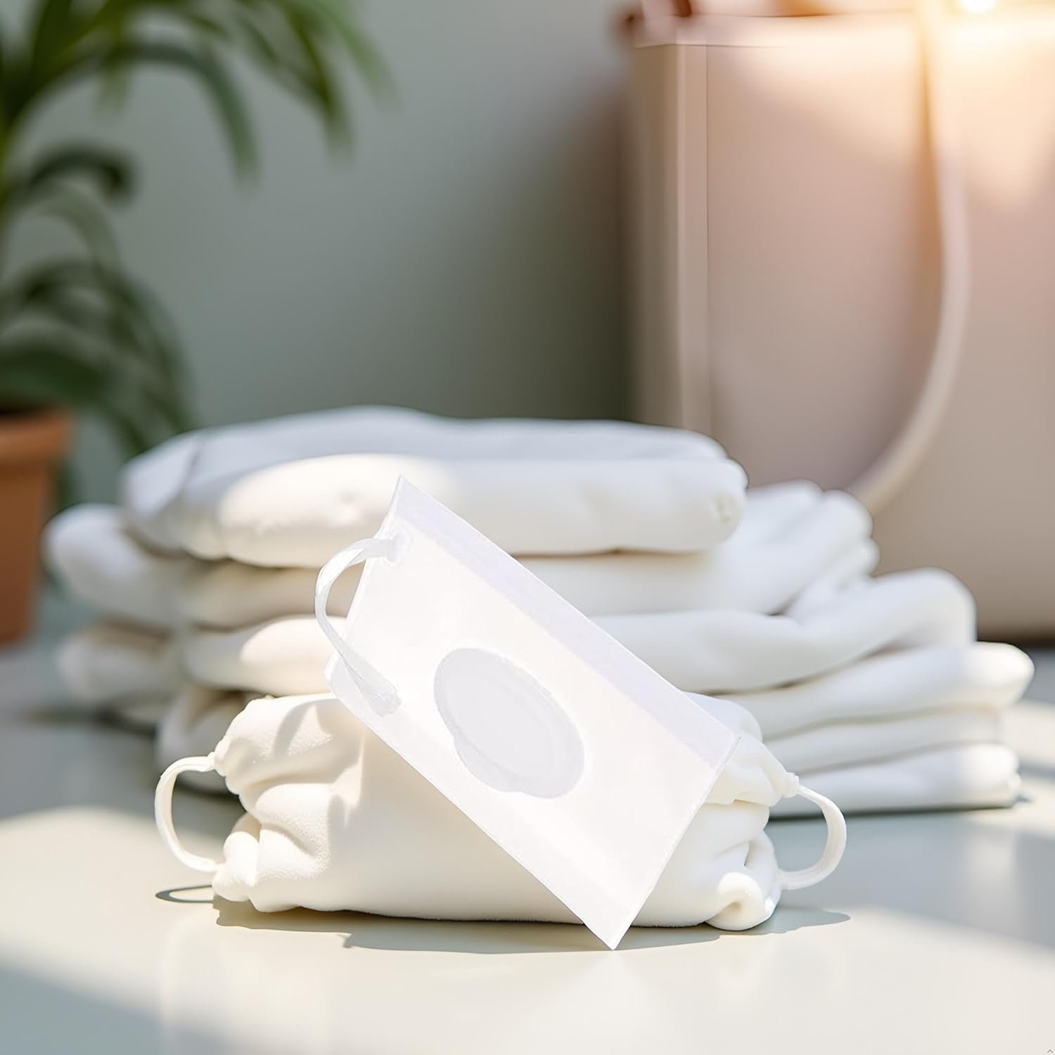 White Baby Wipe Case Travel Holder Keeps Wipes Moist Set of Wet Wipes Holders Cases Portable Travel On The Go Refillable Dispenser Container Diaper Wipe Holders