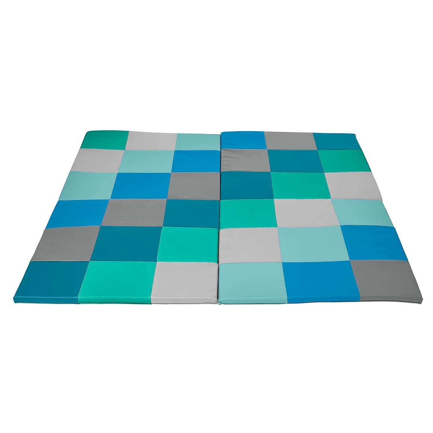 ECR4Kids SoftZone Patchwork Activity Folding Play Mat, 58in Square, Baby Essentials, Contemporary