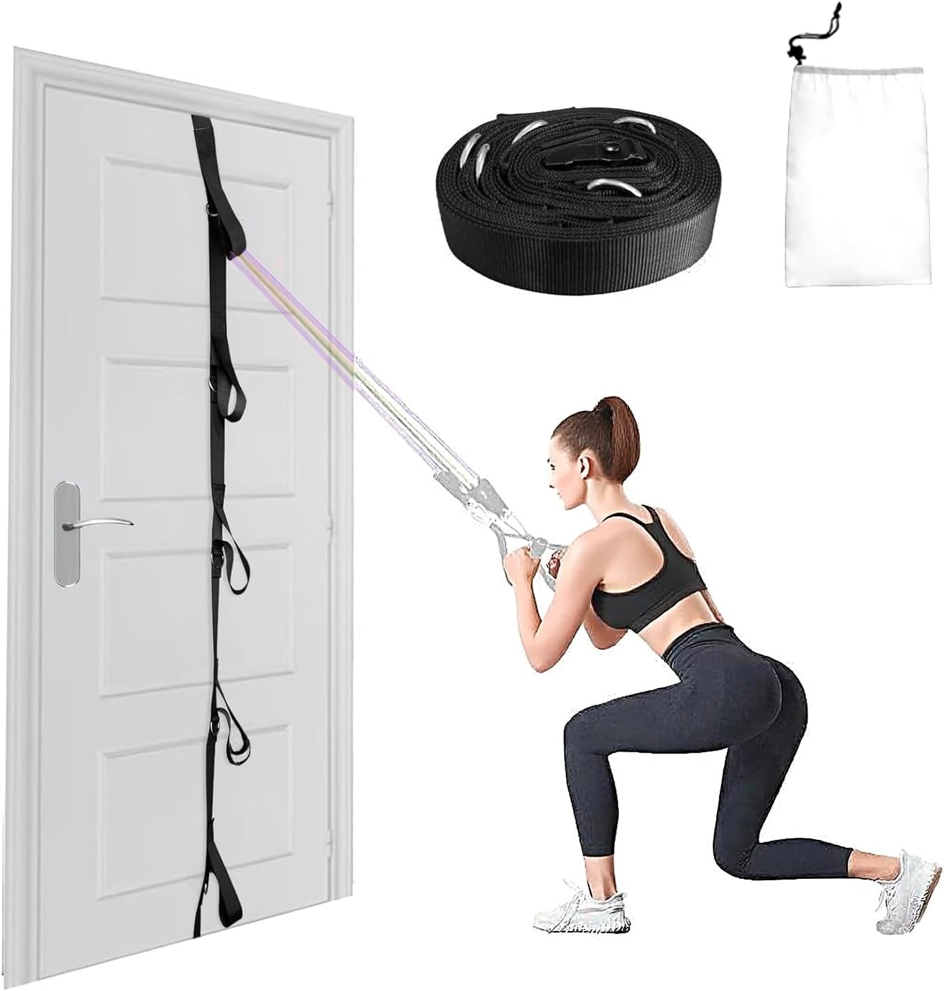 Door Anchor for Resistance Bands Exercise: Secure Multi Point Anchor Gym for Home Fitness, Portable Workout Resistance Band Door Anchors