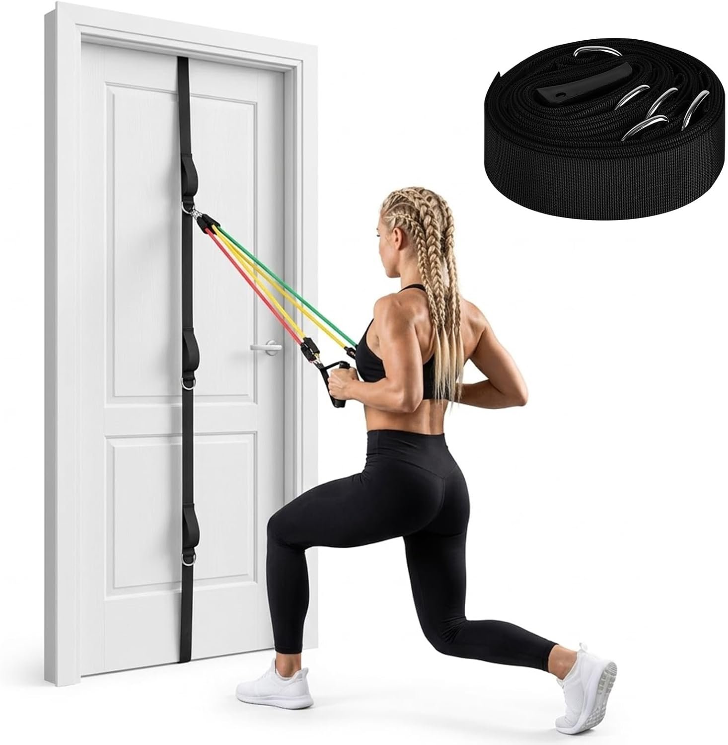 Door Anchor Strap for Resistance Bands,Multi Point Anchor Gym Attachment,Resistance Band Door Anchor,Door Resistance Bands for Workouts, Durable Nylon Strap for Full-Body Workouts
