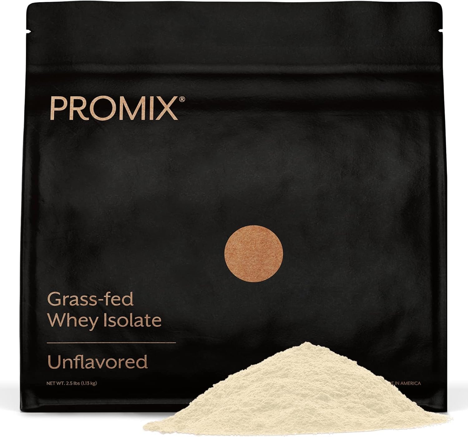 ProMix Nutrition Whey Protein Isolate Powder, 30g Grass Fed Whey Isolate, 6.6g BCAAs, Gluten Free, Keto Friendly, Unflavored – 2.5 Pound (Pack of 1)