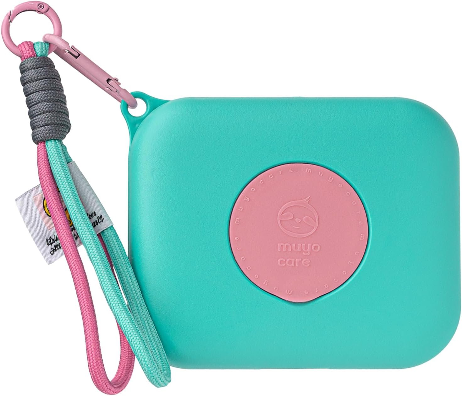 Eraecho Baby Wipes Dispenser for Stroller & Diaper Bag, Refillable Portable Tissue Case, Waterproof Travel Wipes Holder, Multicolored (Green with Pink Lid)