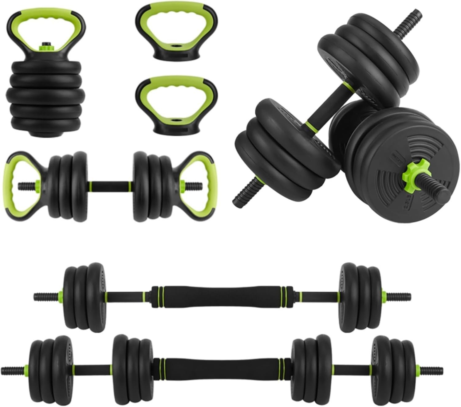 4-in-1 Adjustable Dumbbell Set, 30/44/66/88 Lbs Free Weights Set with Connector, Fitness Exercise Equipment Used As Kettlebells, Barbell, Push Up Stand, Weights Set for Home Gym Suitable Women/Men
