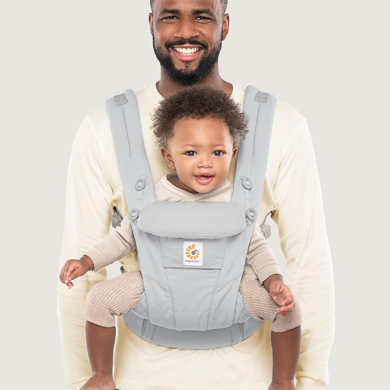 Ergobaby Omni Dream Cotton Baby Carrier Newborn to Toddler – Breathable Baby Carrier for Summer – All-Position Carriers for Newborn to Toddler with Lumbar Support (7-45 lbs) – Cotton, Pearl Grey