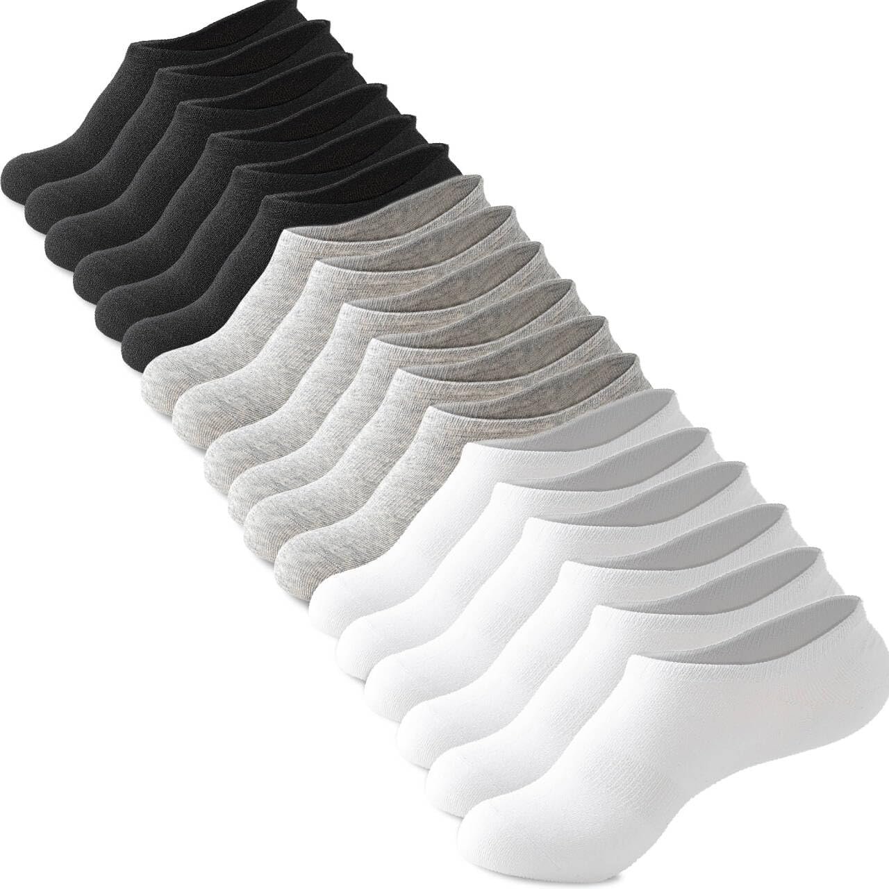 Loucey 16-18 Packs No Show Socks Invisible Socks Men Women Cushioned Low Cut Ankle Sock for Running Gym Hiking (8-9 Pairs)
