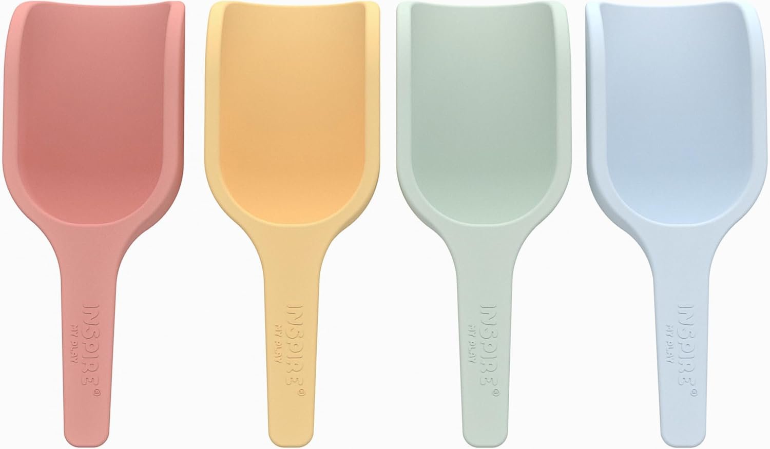 Inspire My Play – 4 x Mini Silicone Scoops – Perfect for Sensory PlayTray – Sensory Bin Accessories – Special Education Classroom Supplies – Montessori Education Toys – Multi-Purpose Shovel