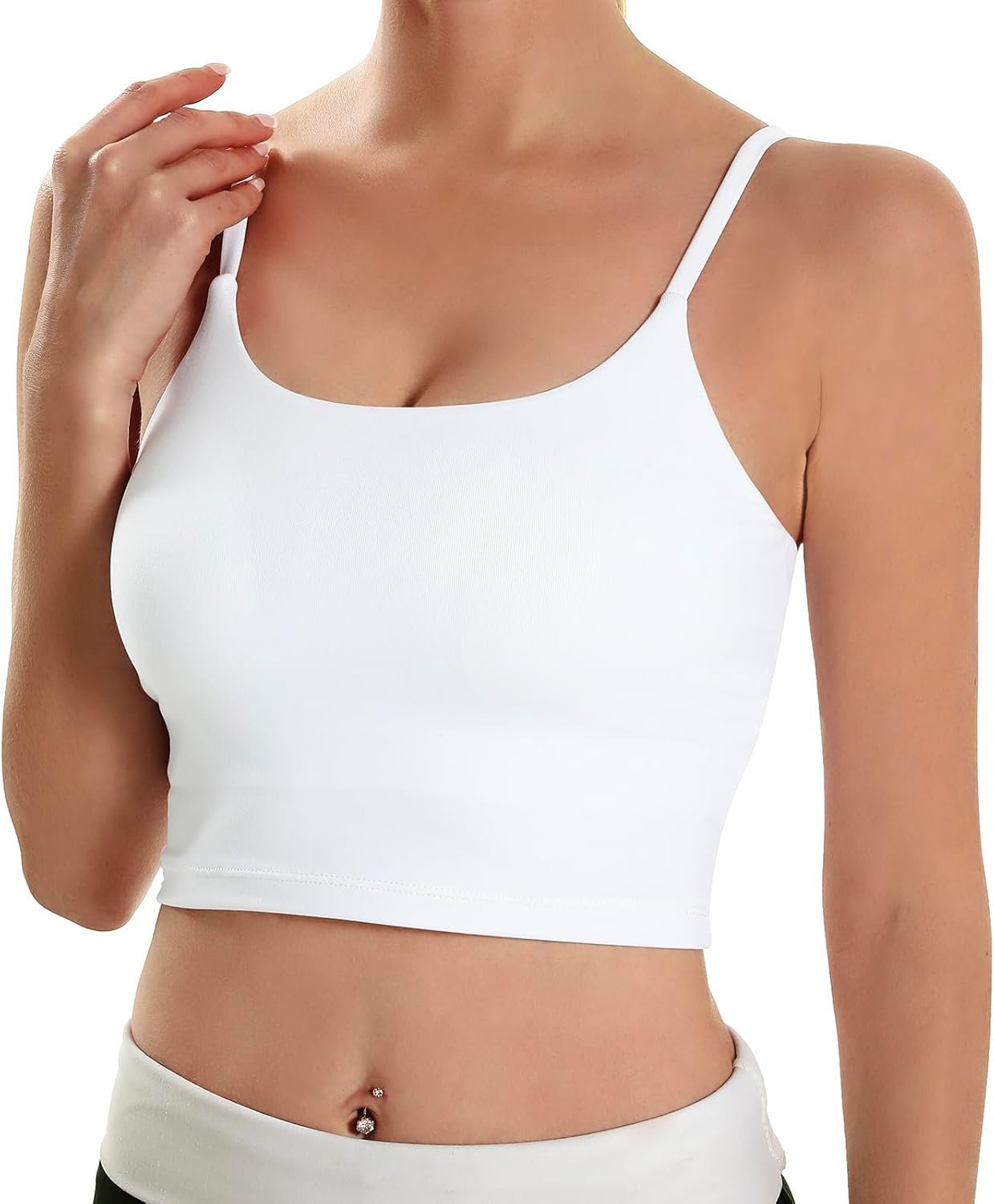 ECOPARTY Wirefree Padded Yoga Sports Bra for Women – Moisture Wicking Quick Dry Workout Crop Tank Camisole