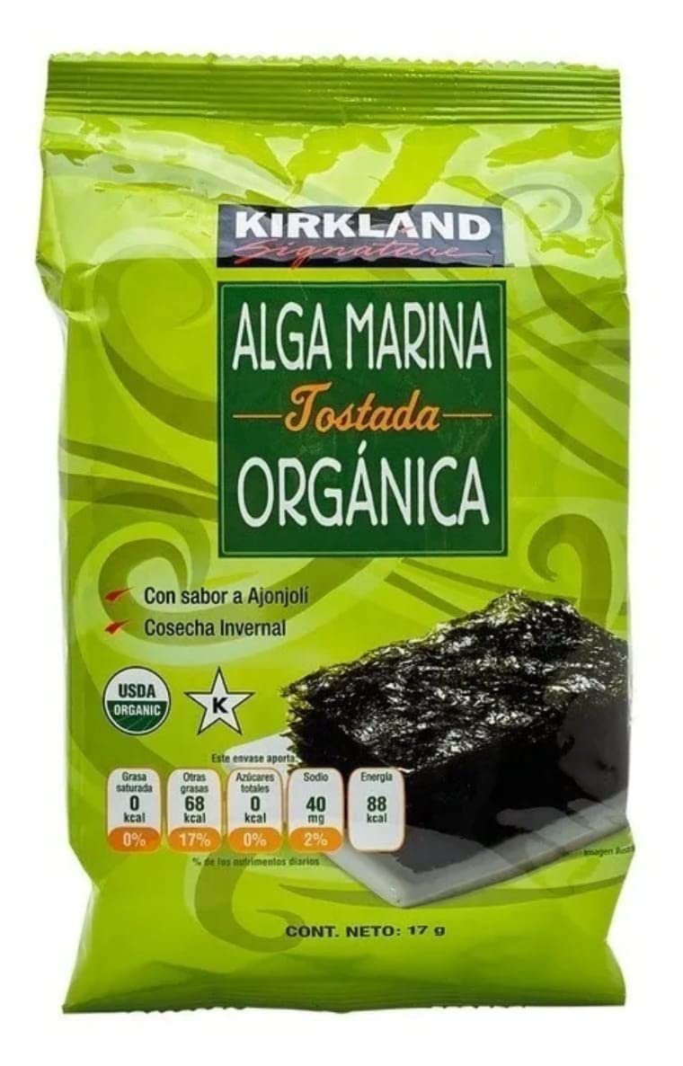 Organic Seaweed Roasted 10 17g Kirkland Signature