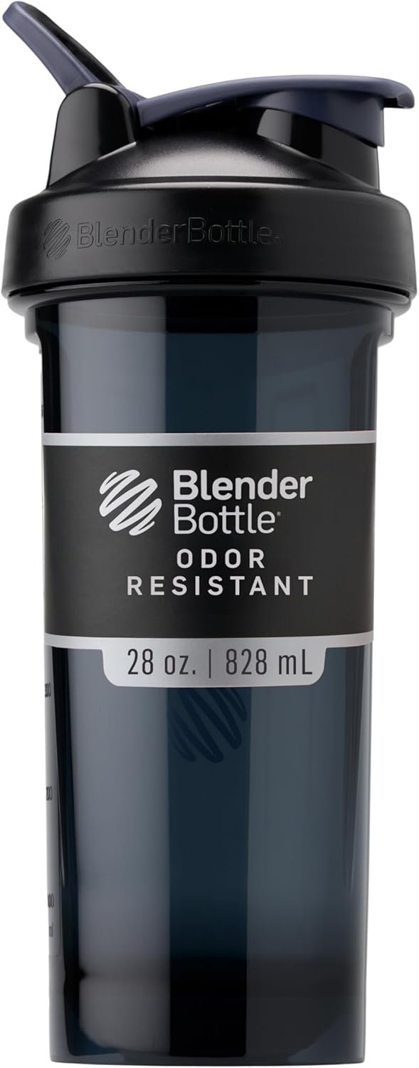 BlenderBottle Shaker Bottle Pro Series Perfect for Protein Shakes and Pre Workout, 28-Ounce, Black