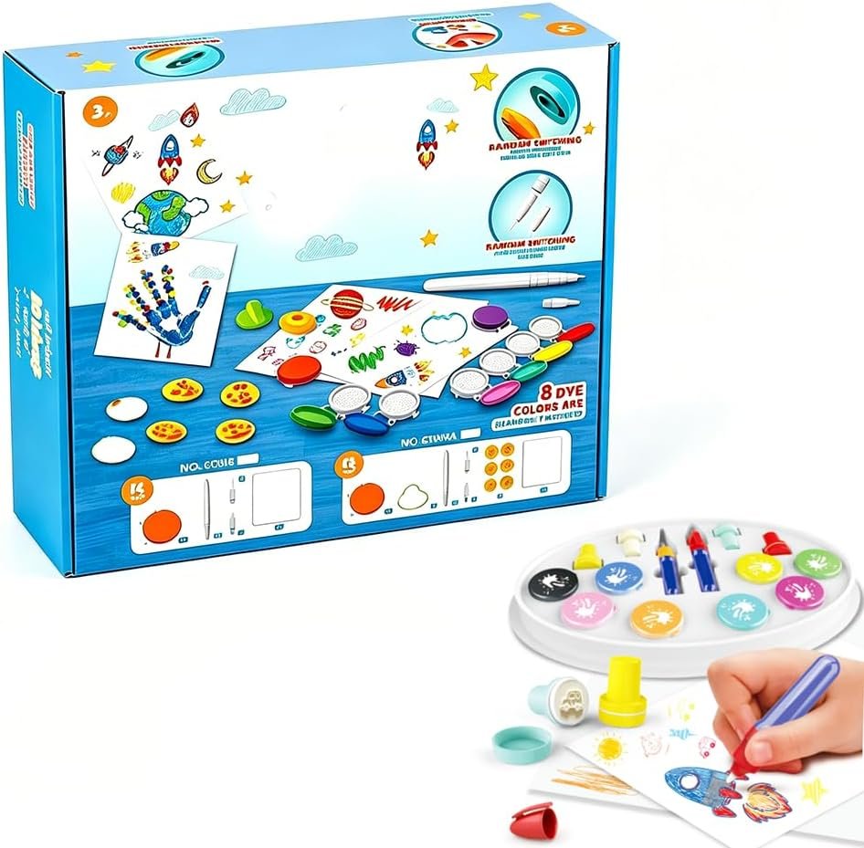 Leroxo Magic Paint Set,Mess Free Painting Station for Kids, Toddler Coloring,Gift for 3,4,5,6,7,8,9 Year olds