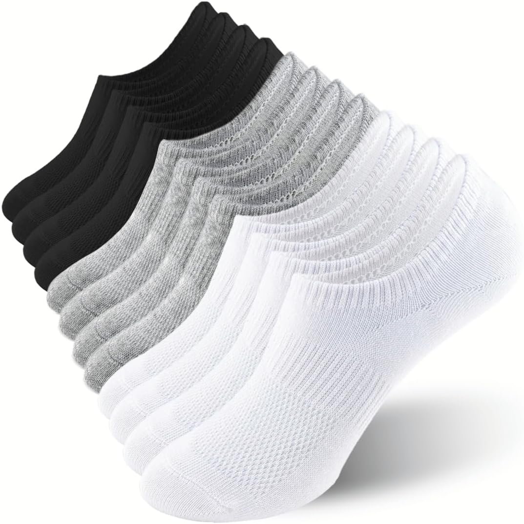 ACCFOD No Show Socks for Women Cotton Thin Low Cut Non Slip Invisible Liner Socks 6 Pairs