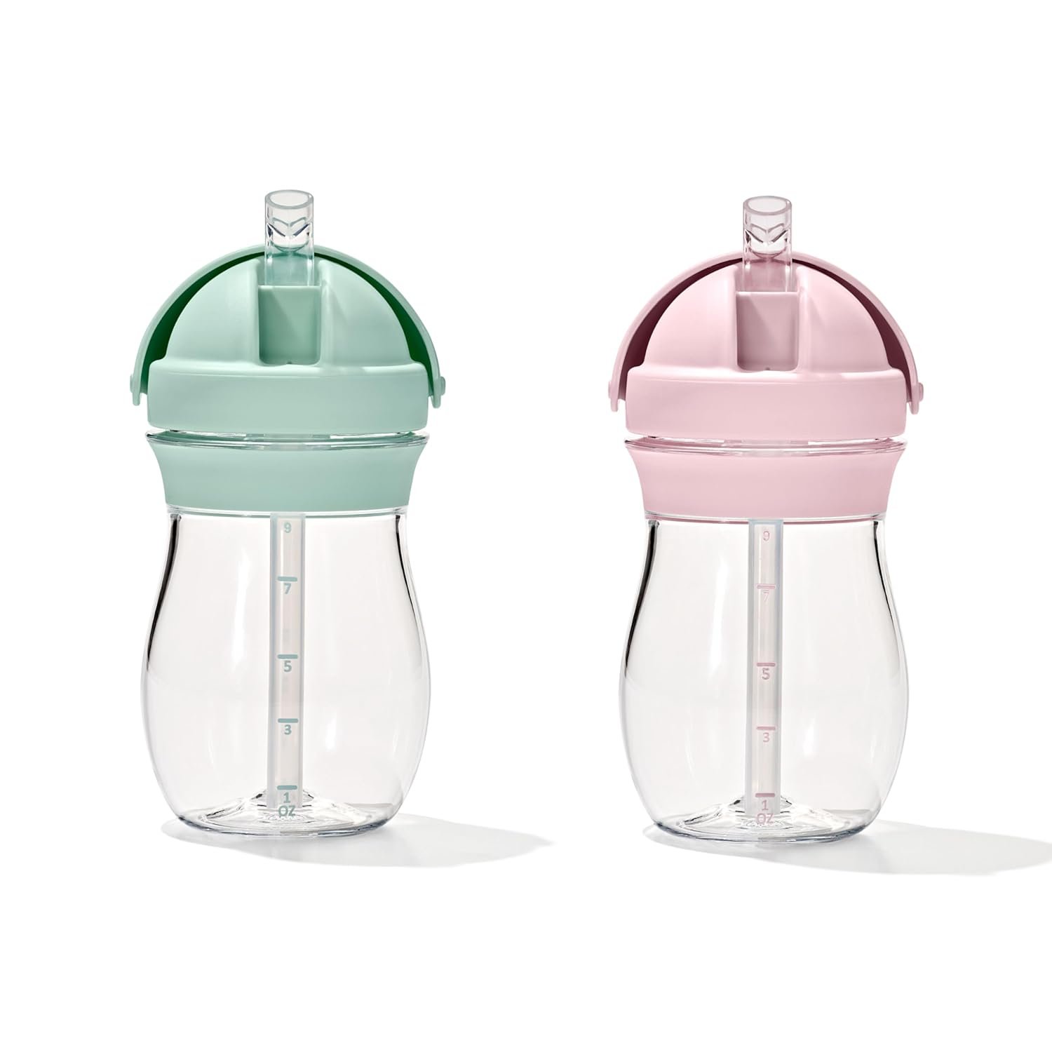 OXO Tot Transitions Straw Cup 9 oz, 2 Pack, Sippy Cup for Toddlers, Spill-Proof Toddler Cups for Travel