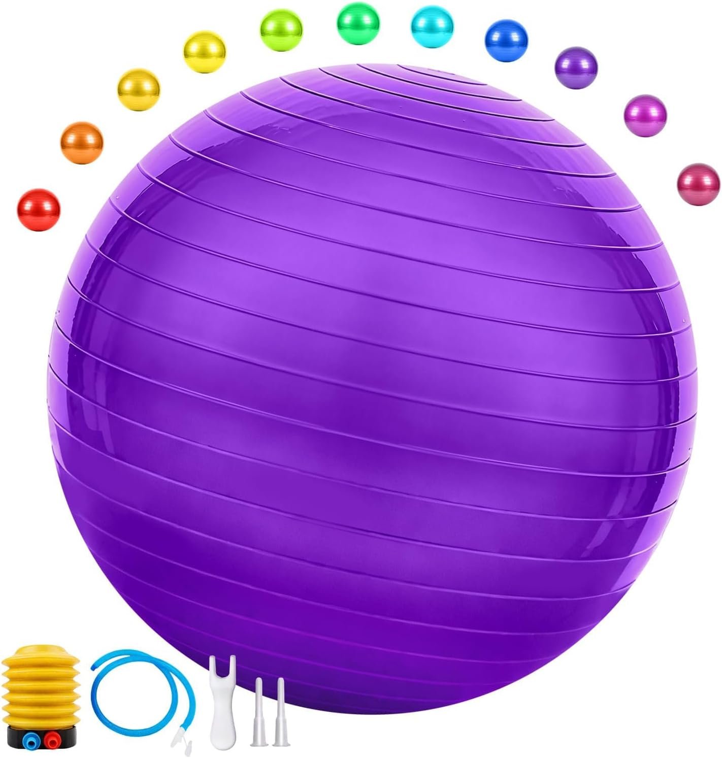 Solid Exercise Ball,High-Weight Capacity (3000 lbs) Anti-Burst Yoga Ball Chair,Swiss Ball for Pregnancy,Birthing, Fitness, Physical Therapy