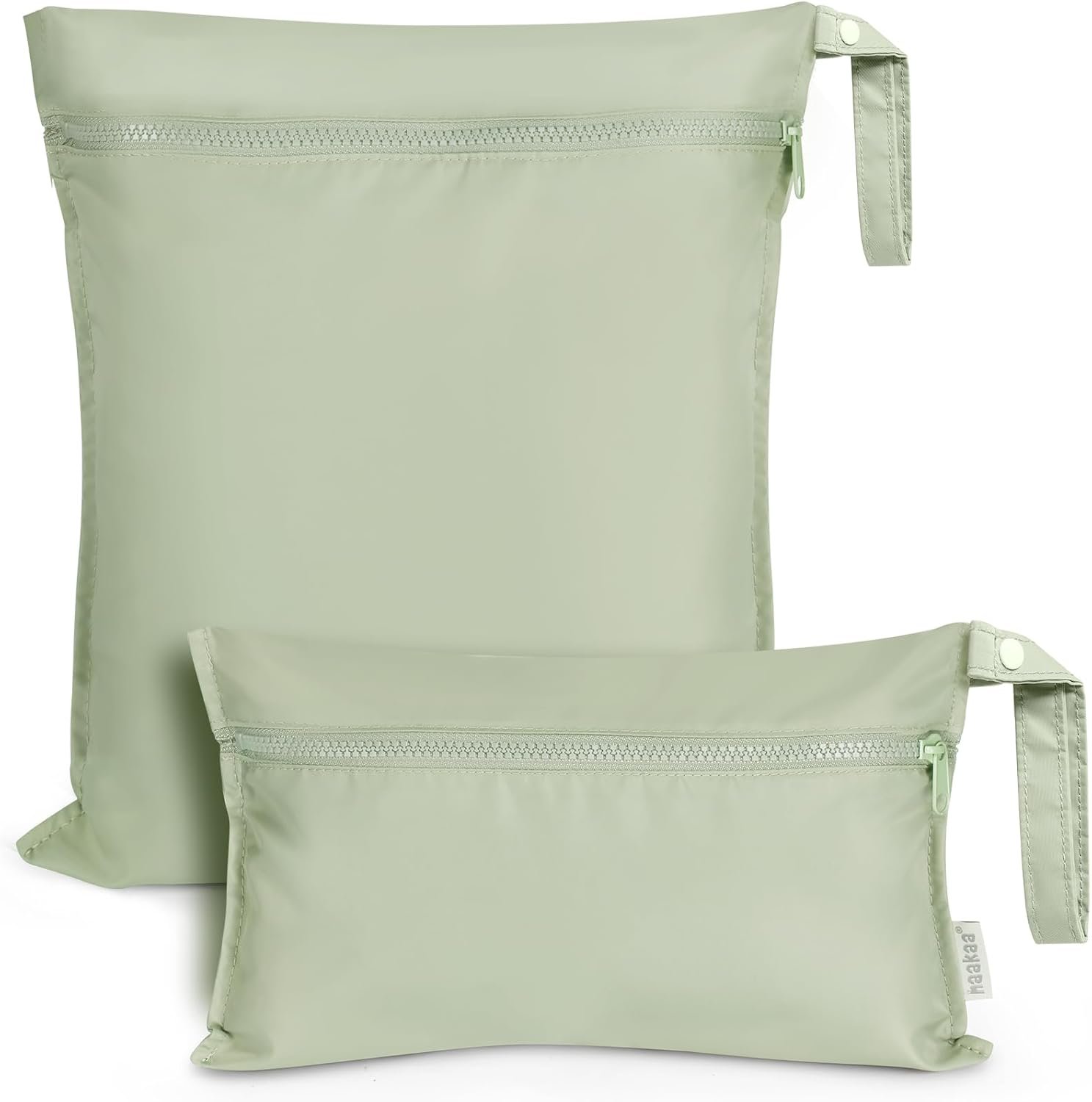 haakaa Waterproof Wet Bags for Baby Wet Dry Bags for Cloth Diaper, Swimsuit & Travel, 2pcs, Grass