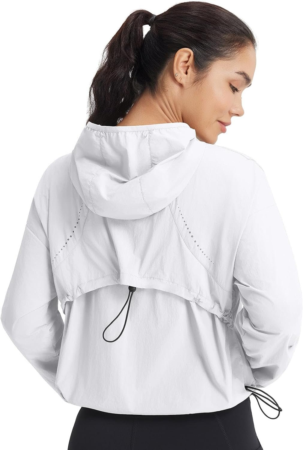baleaf Women’s Sun Jackets Packable Long Sleeve Lightweight Crop Windbreak UV Shirt UPF 50+ Zip Up Sun Hoodie Athletic Hiking