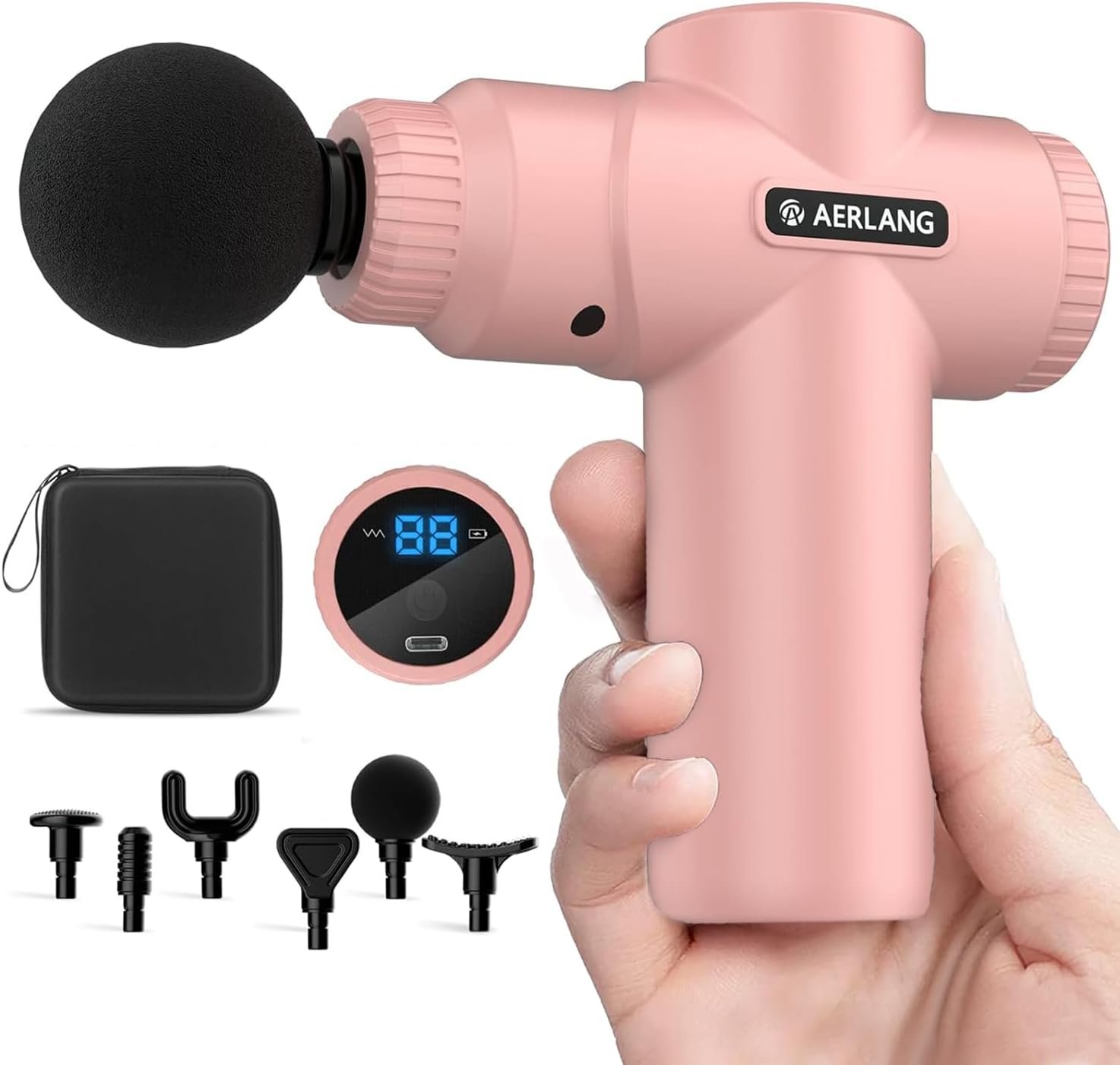 AERLANG Mini Massage Gun-Pink，Muscle Deep Tissue Massager Gun, Handheld Percussion Massager, Portable Quiet Massage Gun Valentines Day Gifts for Her Motehr Day Gifts for Women Men Her | Muscle Deep Tissue Massage Gun Handheld Percussion Massage Gun Portable Quiet, Valentines Day Gifts Christmas Gift for Mom