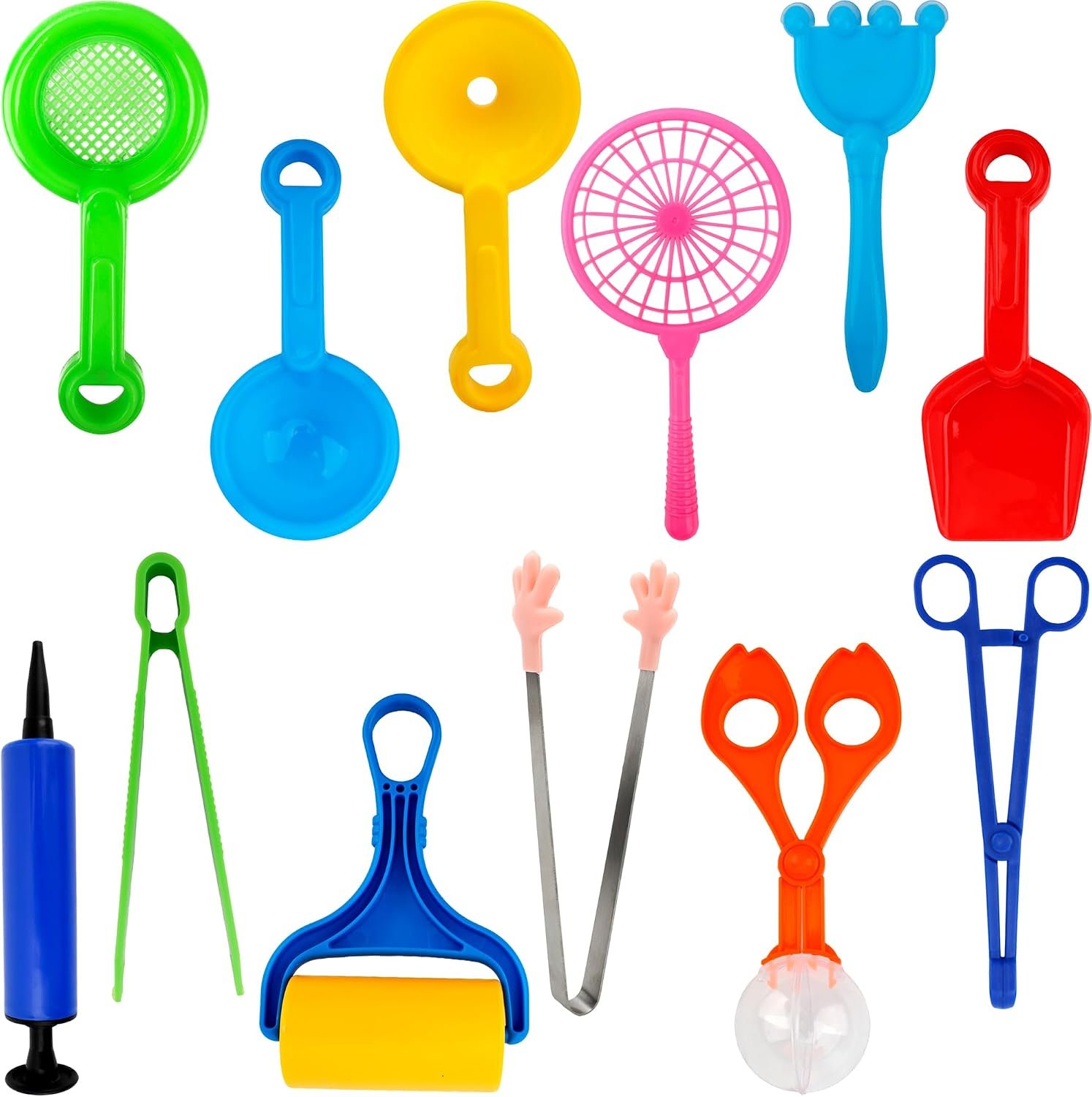 12 Pieces Fine Motor Skills Handy Scooper Set Sensory Bin Tools Sensory Tools Sensory Bin Filler Toy Set Matching Game for Kids Sorting Counting Preschool Early Skill Education Train Development