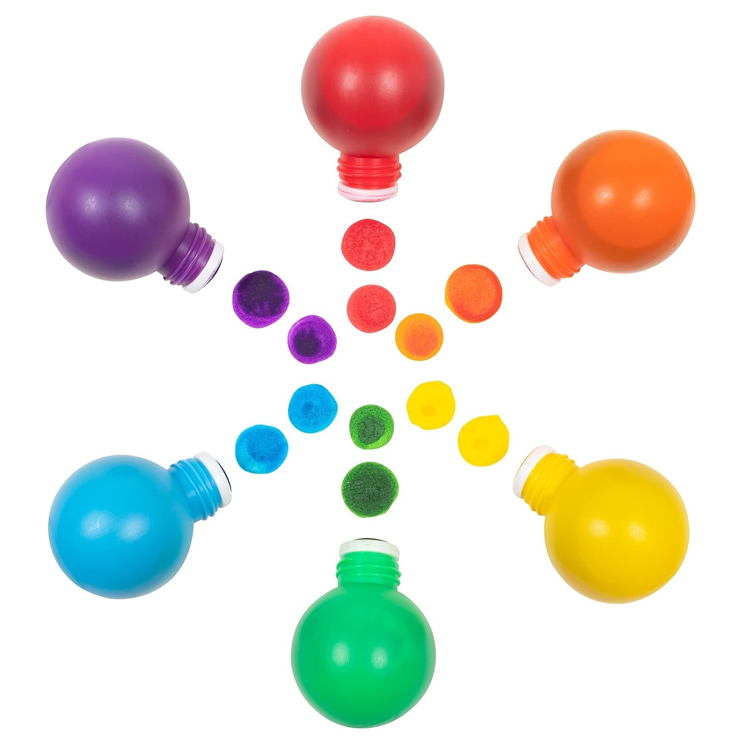 READY 2 LEARN Doodle Dabbers Dot Markers – Set of 6 Washable Colors – Non Toxic – Unique Toddler Grip – Markers for Kids