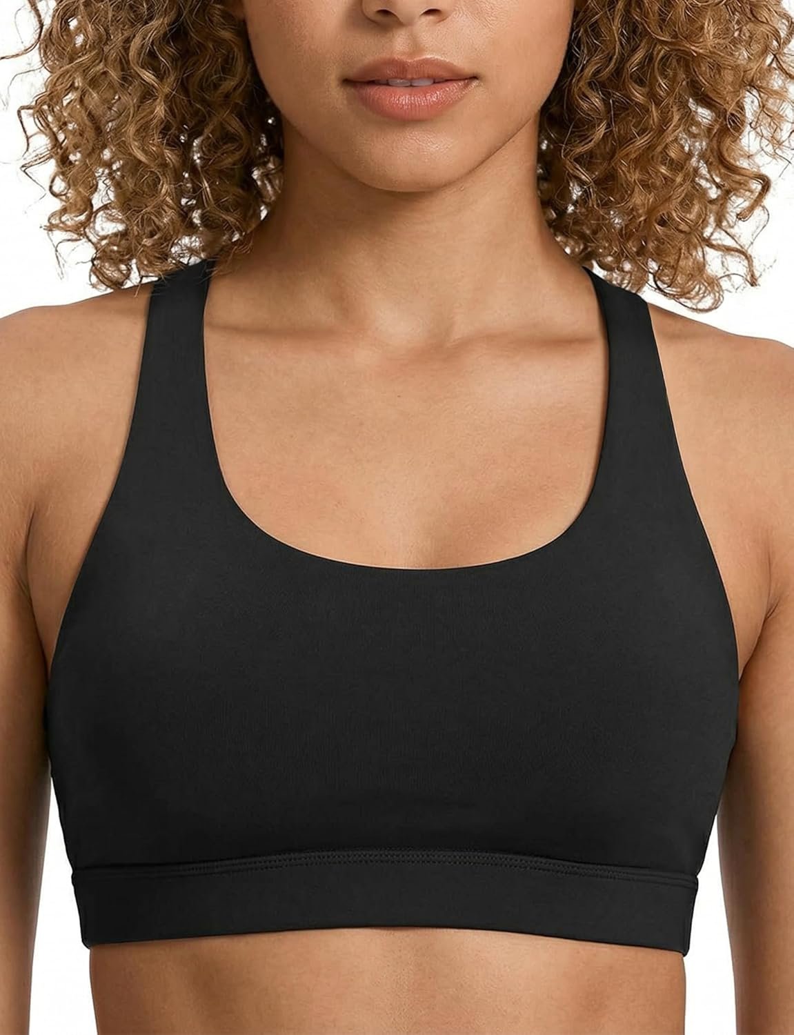 Buauty Mid Impact Sports Bras for Women with Removable Padded, Medium Support Racerback Bra Strappy Yoga Bras for Fitness