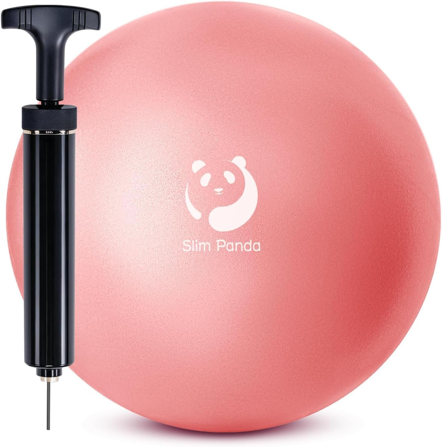 Slim Panda 9 Inch Pilates Ball – Anti-Burst Mini Yoga Ball with Needle Valve Pump – Small Exercise Core Ball for Barre, Stability & Physical Therapy