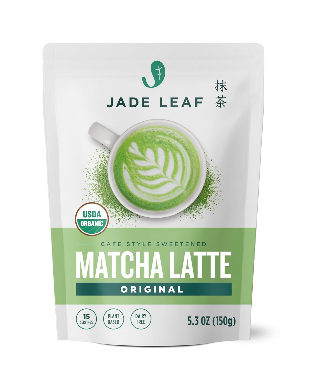 Jade Leaf Matcha Organic Matcha Latte Mix – Lightly Sweet Japanese Matcha Powder with Organic Cane Sugar for Café Style Blend, 5.3 Ounce / 150g (Pack of 1)