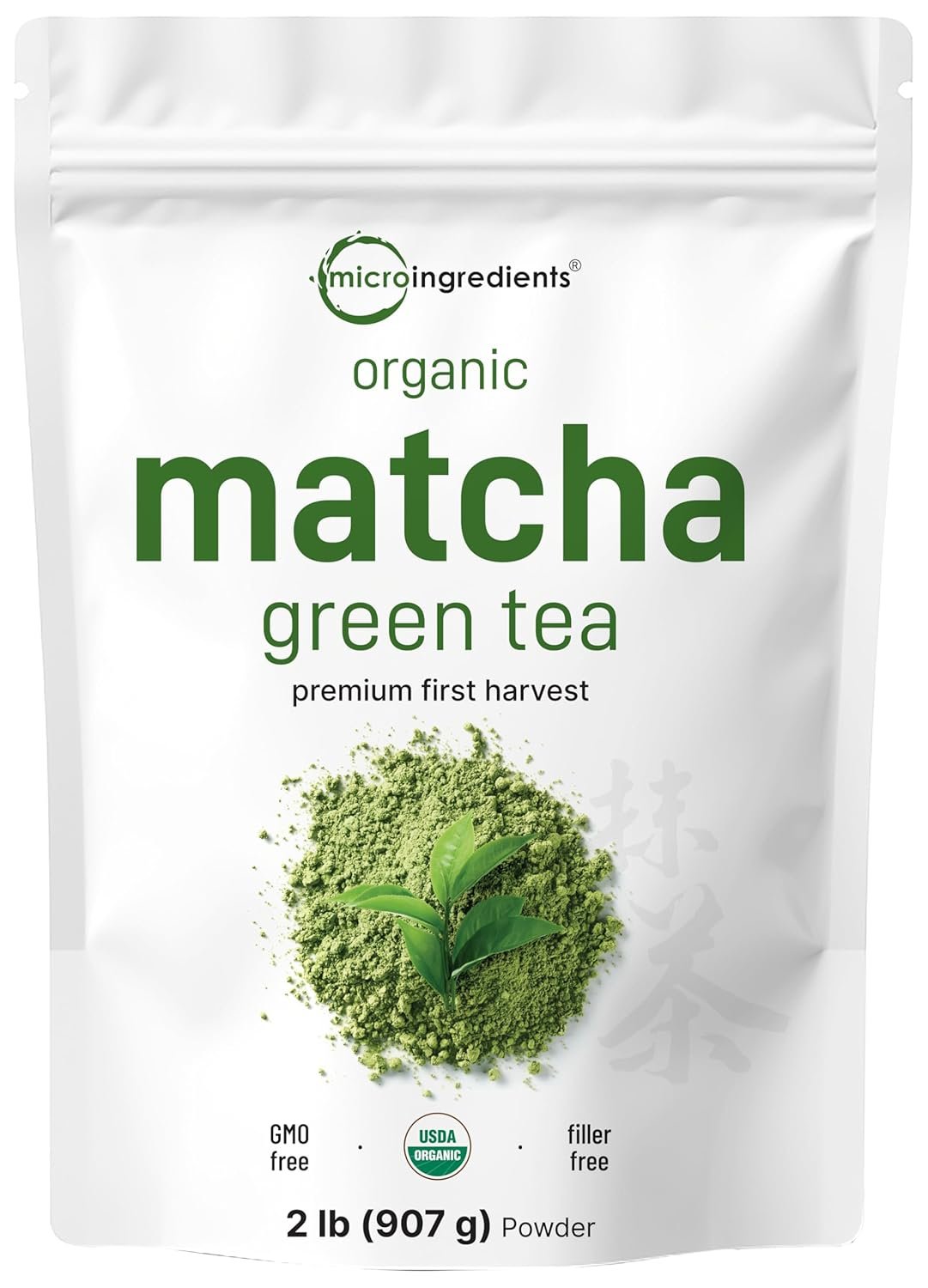 Organic Matcha Green Tea Powder, 2 Pound (32 Ounce) | Culinary Grade, Unflavored, First Harvest Authentic Japanese Origin, 100% Pure Matcha for Smoothies, Latte, and Baking | Non-GMO, 0 Calories