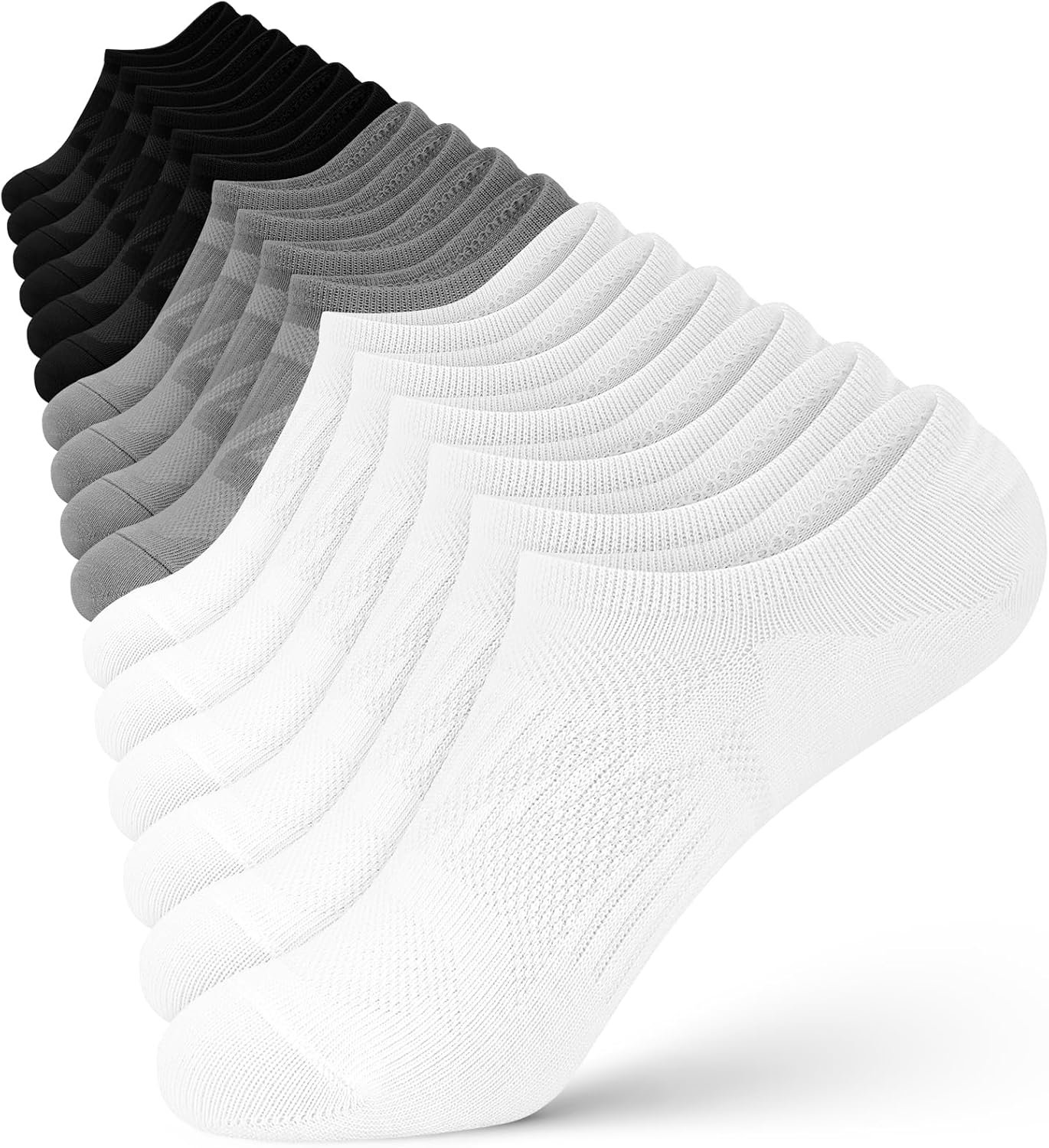 wernies No Show Socks Women – 8 Pairs Ankle Socks for Women, Low Cut Socks Short Cotton Socks, Invisible Casual Socks