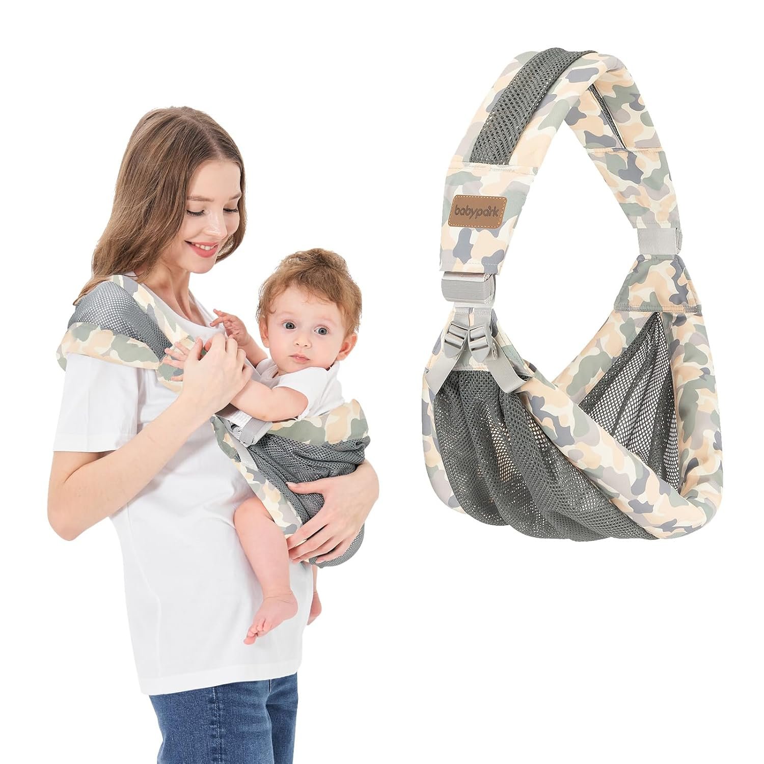 IULONEE Baby Wraps Carrier Baby Carrier Newborn to Toddler Lightweight Infant Wrap Sling Baby Holder Adjustable Toddler Carrier Holder Ergonomic Baby Sling for Newborn Up to 6-36 Months (Grey)