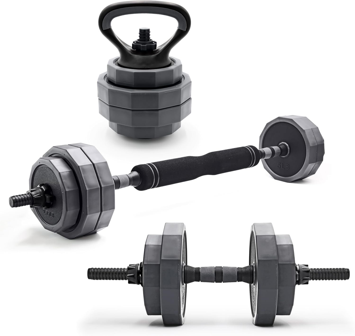 CAP Barbell Multi-Use Adjustable Weight Set – Versatile Dumbbell, Barbell & Kettlebell for Full-Body Workouts | 45lb and 66lb options