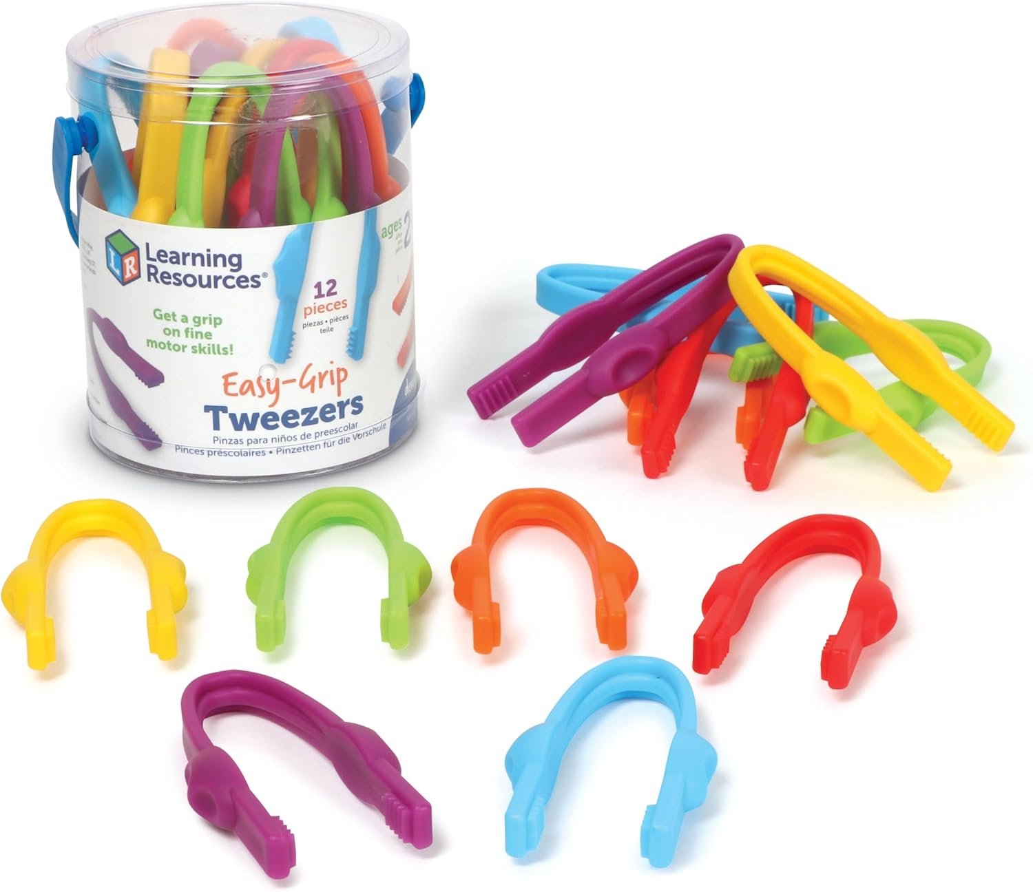 Learning Resources Easy-Grip Tweezers – Sensory Bin Tools, Tongs for Kids, Fine Motor Skills, Montessori Grabber Tool, Toddler Activities, School and Teacher Supplies, Daycare Essentials