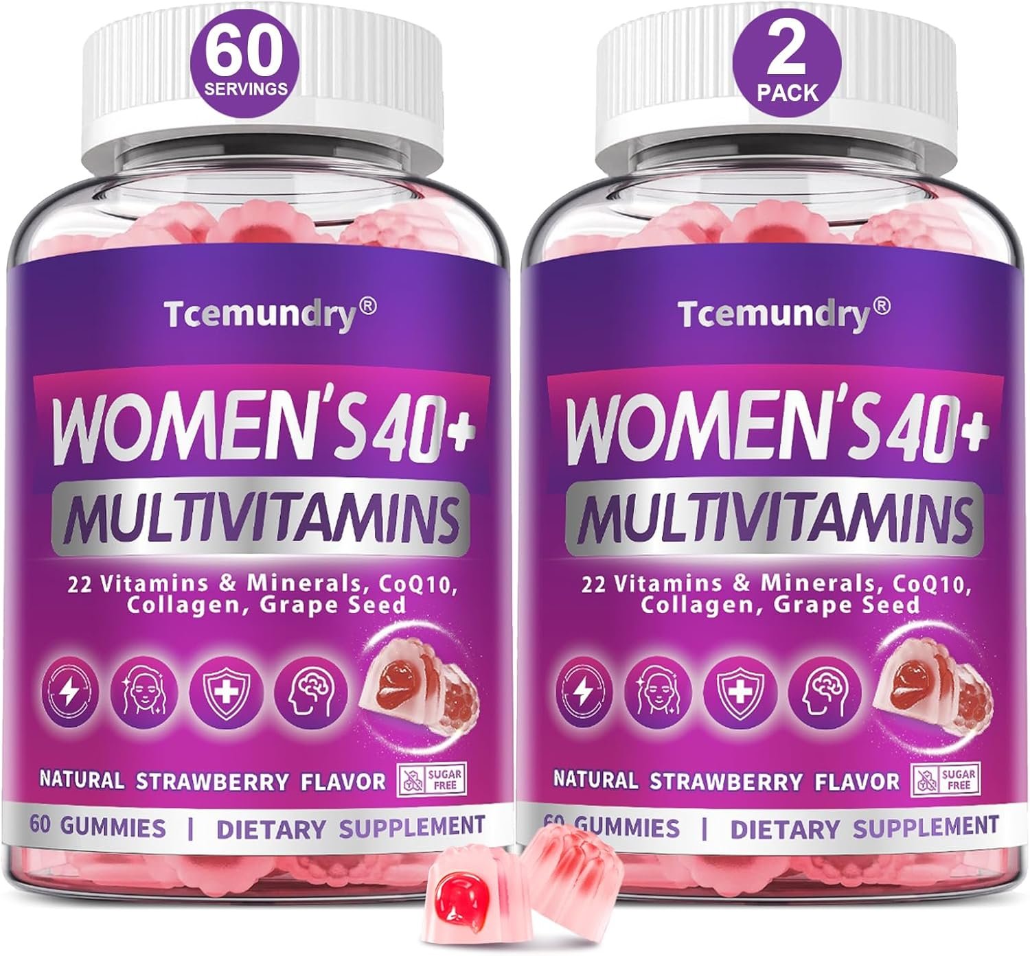 Methylated Multivitamin for Women 40+: Womens Multivitamin Gummy with Biotin, CoQ10, Collagen, Grape Seed,Vitamins A C D E, B Complex for Energy, Beauty, Immune – Vegan, Sugar Free, 120 Gummies