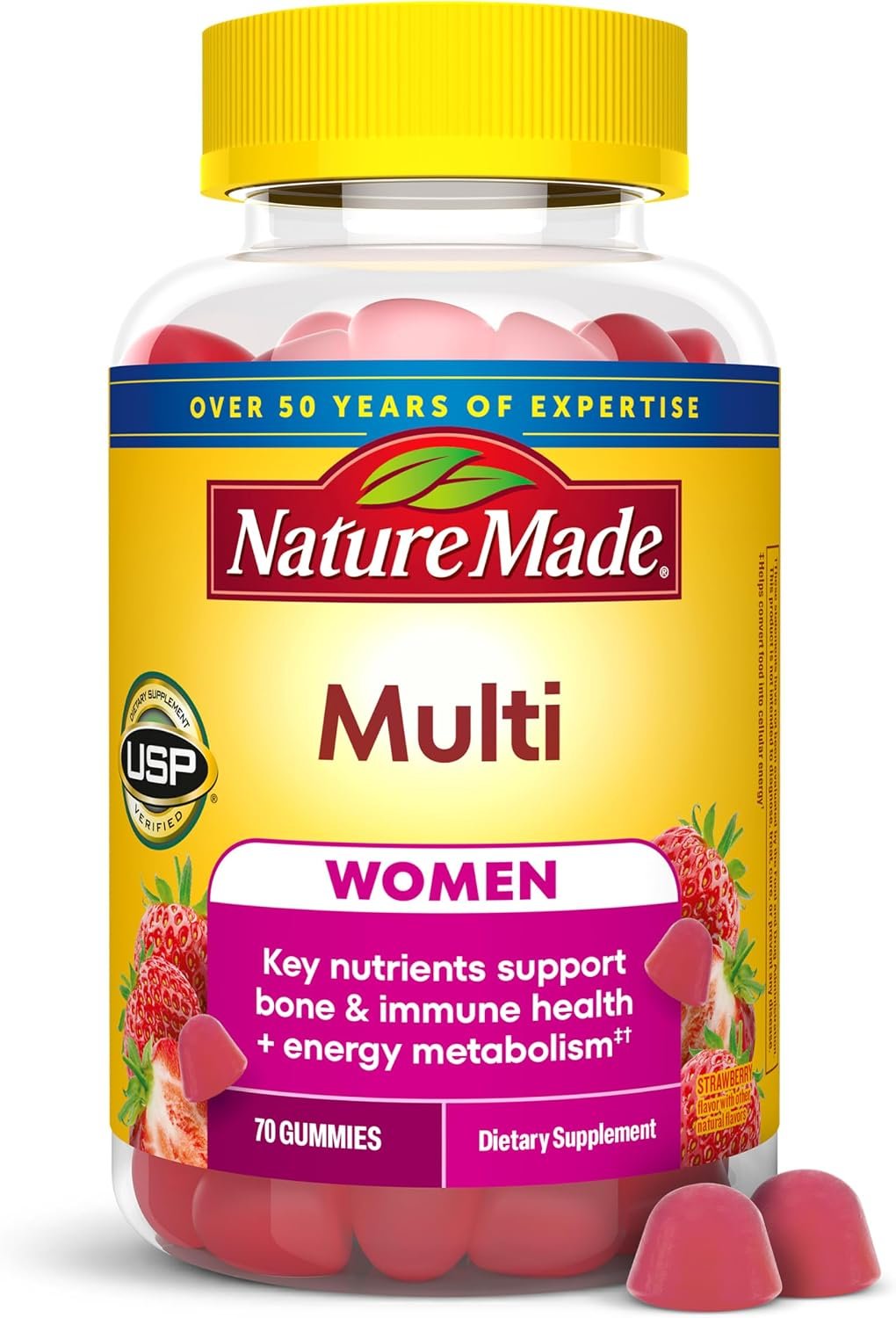 Nature Made Multivitamin For Women, Womens Gummy Multivitamins for Daily Nutritional Support, 70 Multi Vitamin Gummies, 35 Day Supply