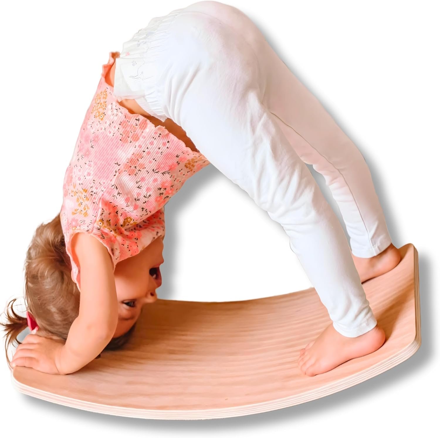 Toddler Balance Board – Wooden Wobble Board Toddler, Kids Wobble Board, Baby Balance Board (Small (17″))