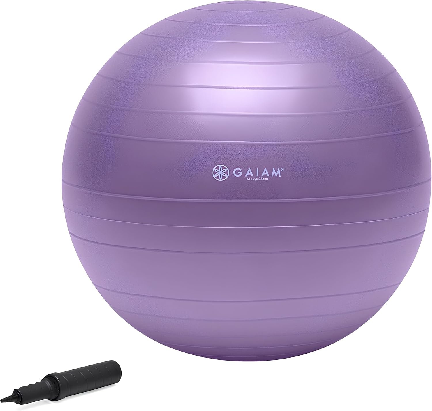 Gaiam Exercise Ball, Total Body Anti-Burst Balance Ball with Textured Grip, For Core Strength, Pregnancy Exercises, Yoga & Active Seating Included Air Pump