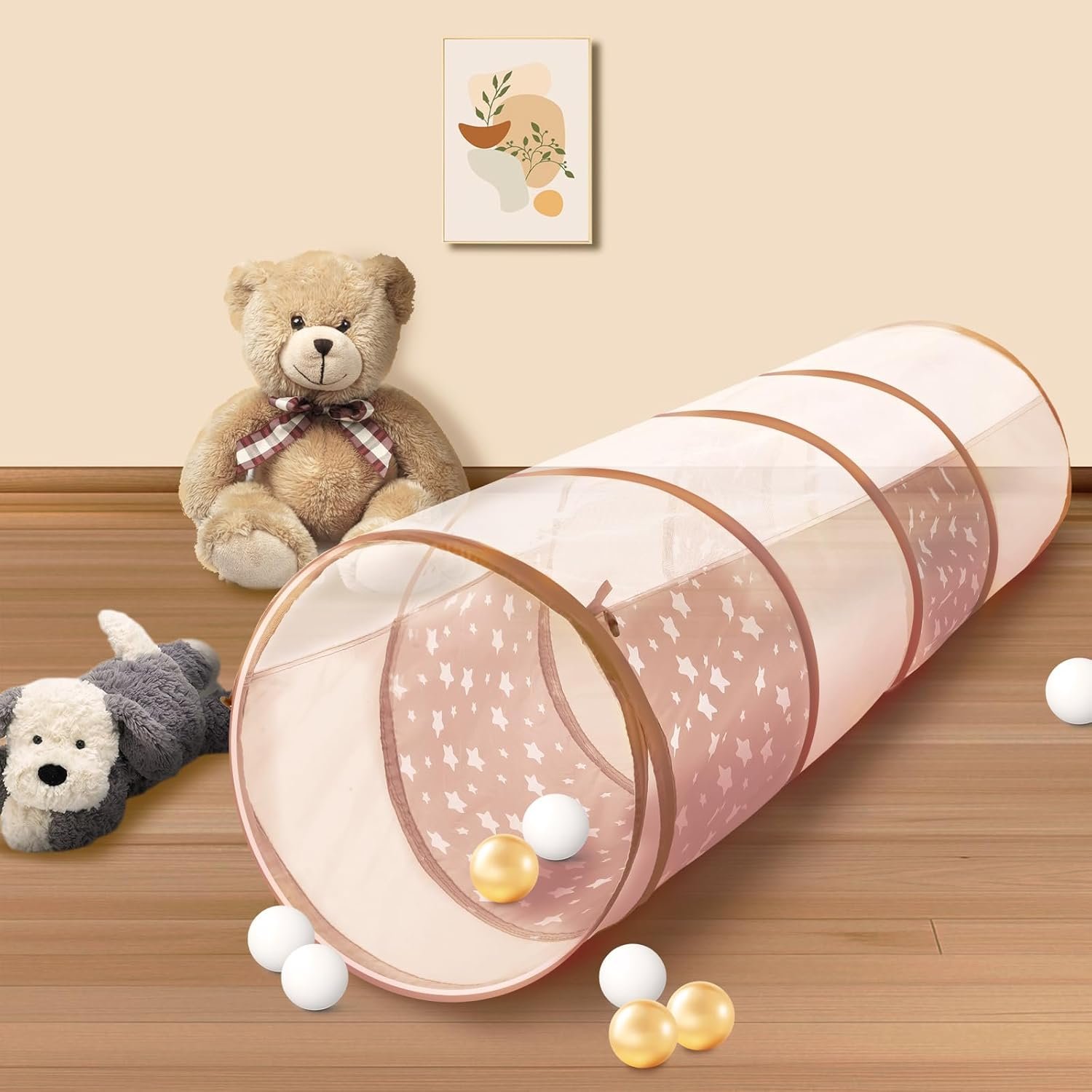 Kids Play Tunnel Toys for Toddlers 1-3, 69″ x 18″ Pop up Crawl Tunnel Tent for Boys and Girls, Play Tunnel for Kids to Crawl Through, Pordable Children or Dogs & Cats Indoor & Outdoor