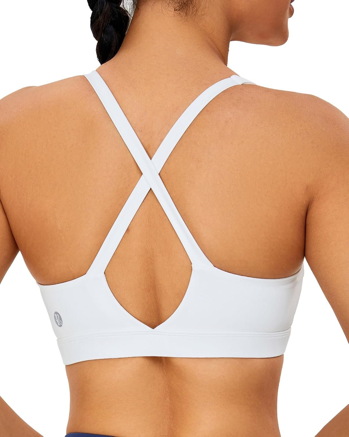 RUNNING GIRL Sports Bra for Women High Support, Molded Cup High Impact Sports Bras with Sewn in Pads Strappy Running Bra