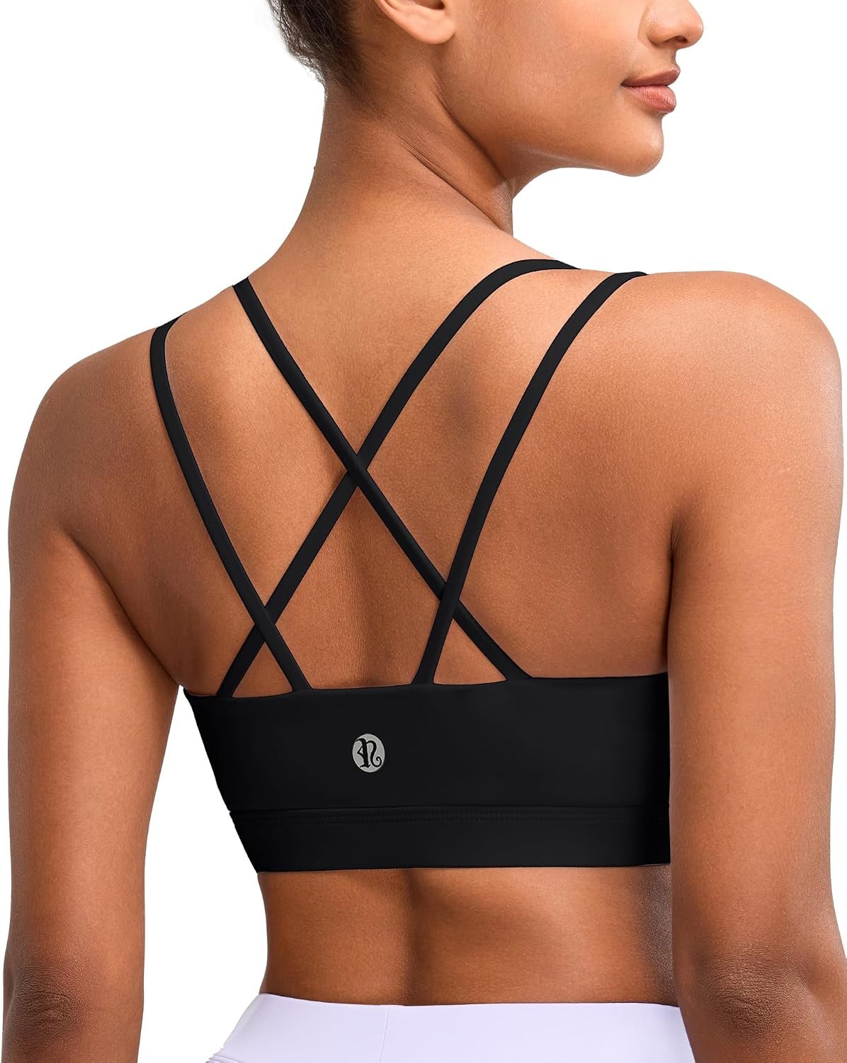 RUNNING GIRL High Impact Sports Bras for Women – Scoop Neck Strappy Sports Bra High Support Moulded Cup Workout Bra