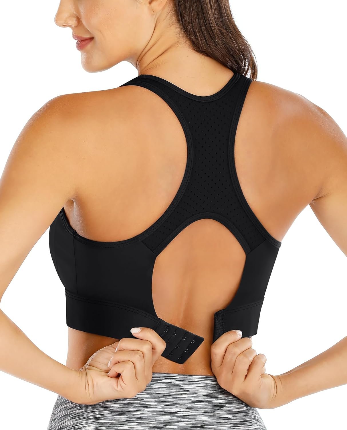 Ewedoos Sports Bras for Women High Support High Impact Sports Bra for Large Bust Racerback Push Up Workout Running Bra