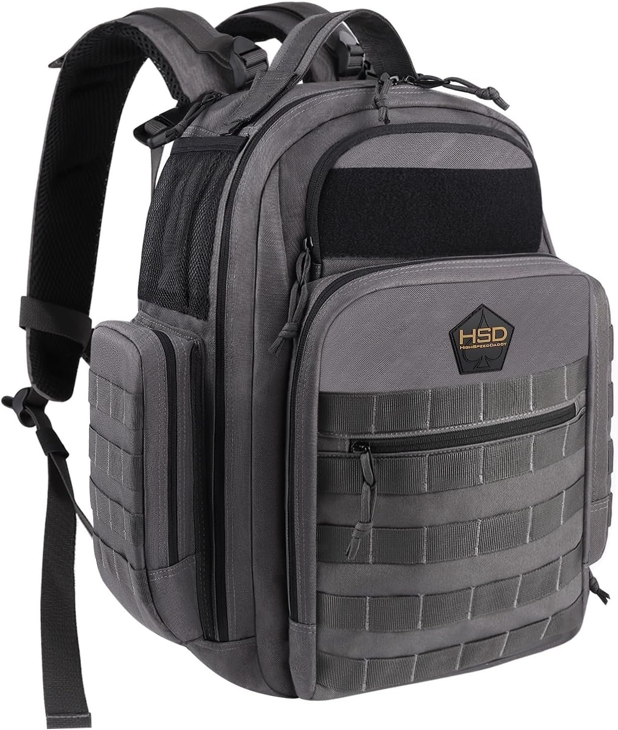 HighSpeedDaddy Diaper Bag Backpack with Diaper Changing Mat – Waterproof Military-Grade Baby Travel Bag – Spacious Design for Moms and Dads on the Go with Toddlers Baby Bag – Gunmetal Gray