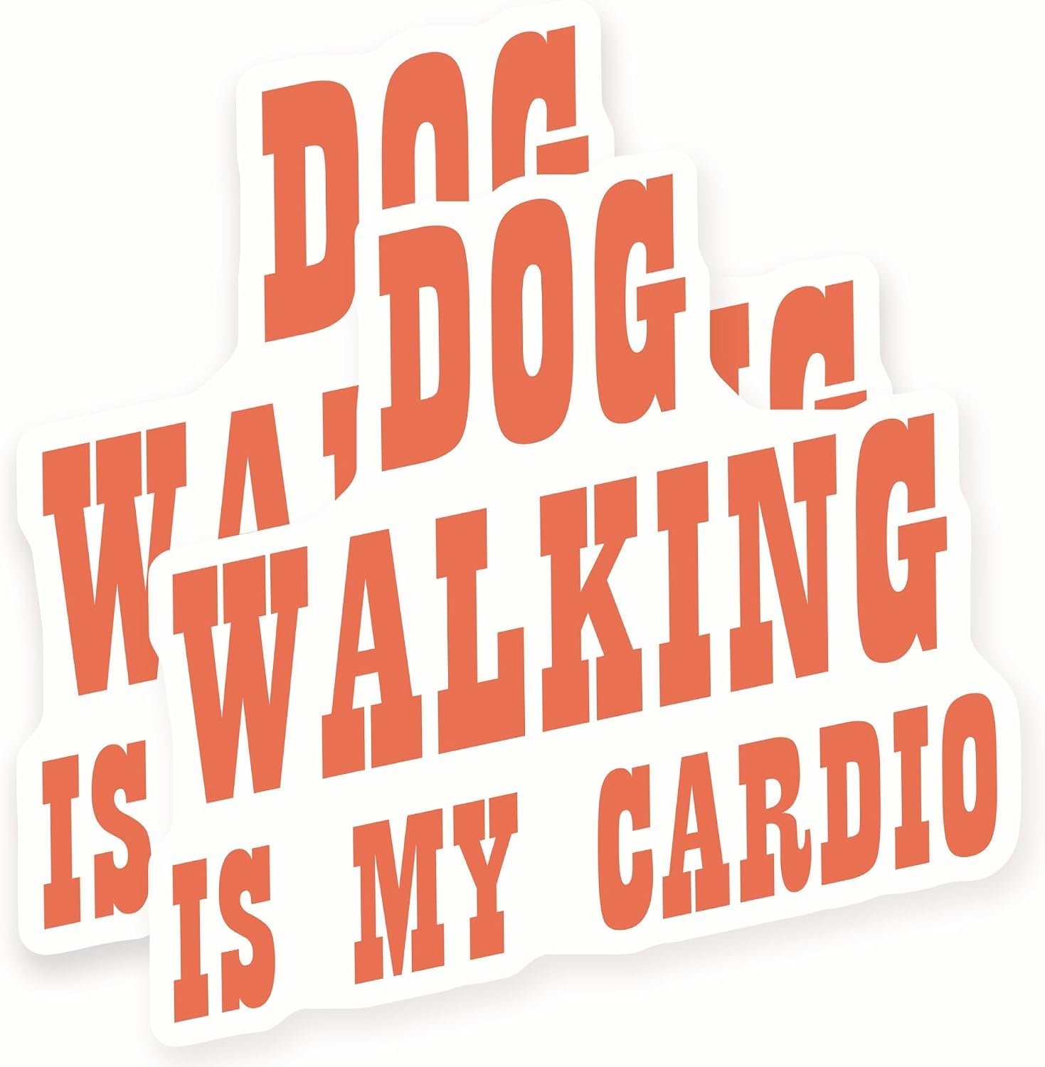 Dog Walking is My Cardio Stickers – Funny Dog Mom – Active Lifestyle – Pet Owner Humor – 2 Pack – 5″ Wide Design – Adheres to Laptops, Tumblers, and More – Made in The USA – AQS18330