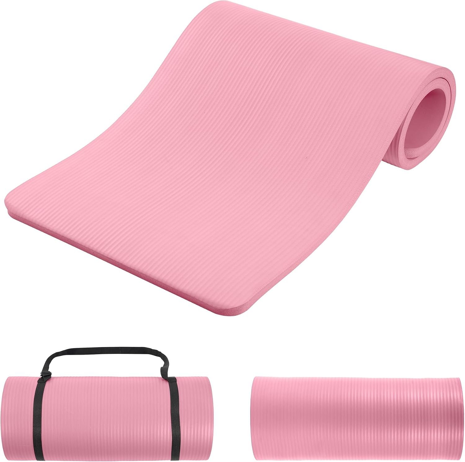 BalanceFrom 1-Inch Premium Yoga Mat,High-Density NBR Foam,1 Inch Thick Yoga Mat for Superior Cushioning and Joint Protection,Non-Slip for Pilates,Gym & Exercise
